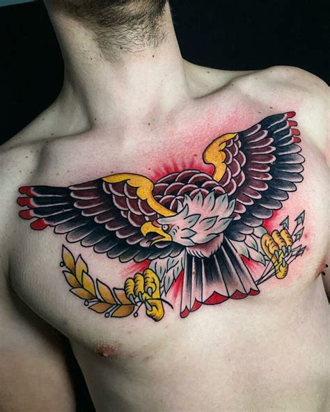 american traditional eagle tattoo|100 Striking Eagle Tattoo Designs & Meanings .